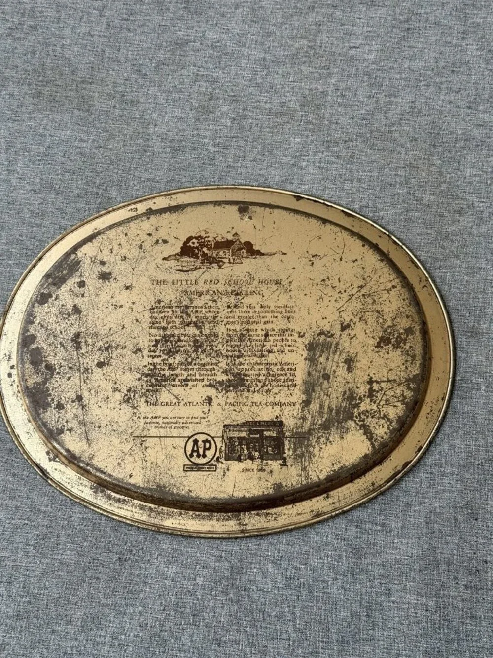 Vintage The Great Atlantic & Pacific Tea Company A&P Serving Tray Metal Oval